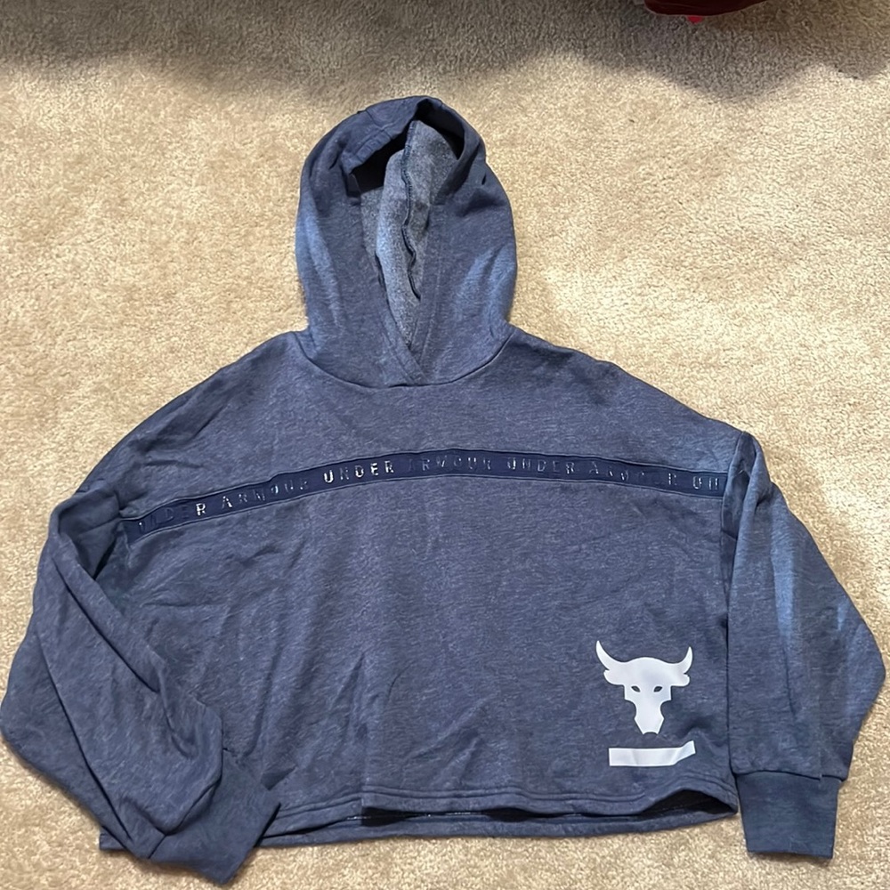 Under armour blue cropped hoodie